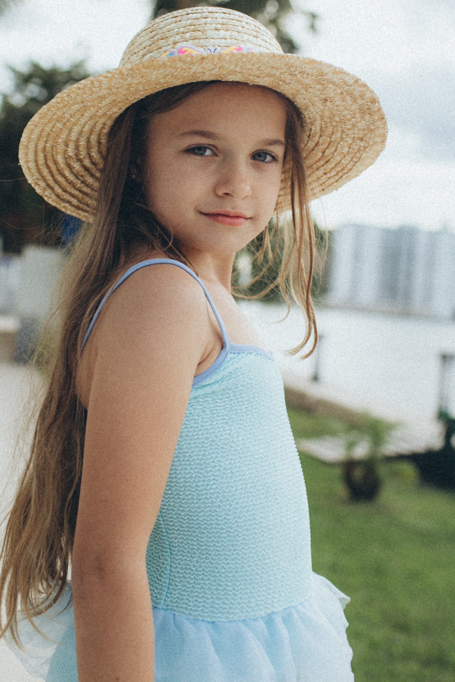 Explorer Sun Hat  Pink Blue Butterflies