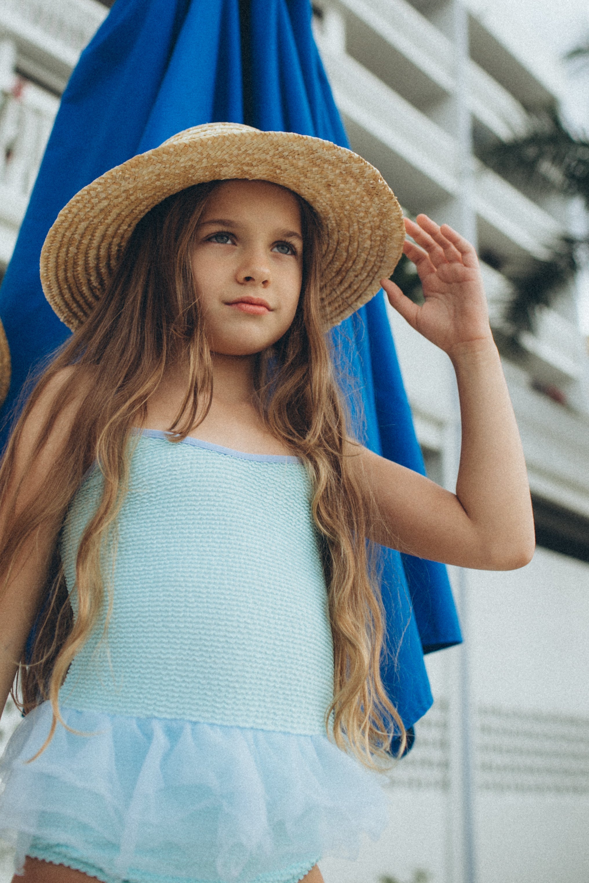 Explorer Sun Hat  Pink Blue Butterflies