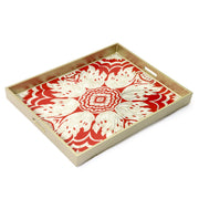 Handmade Reverse Painted Mirror Tray  Tomato - Extra Large Arcadia Home