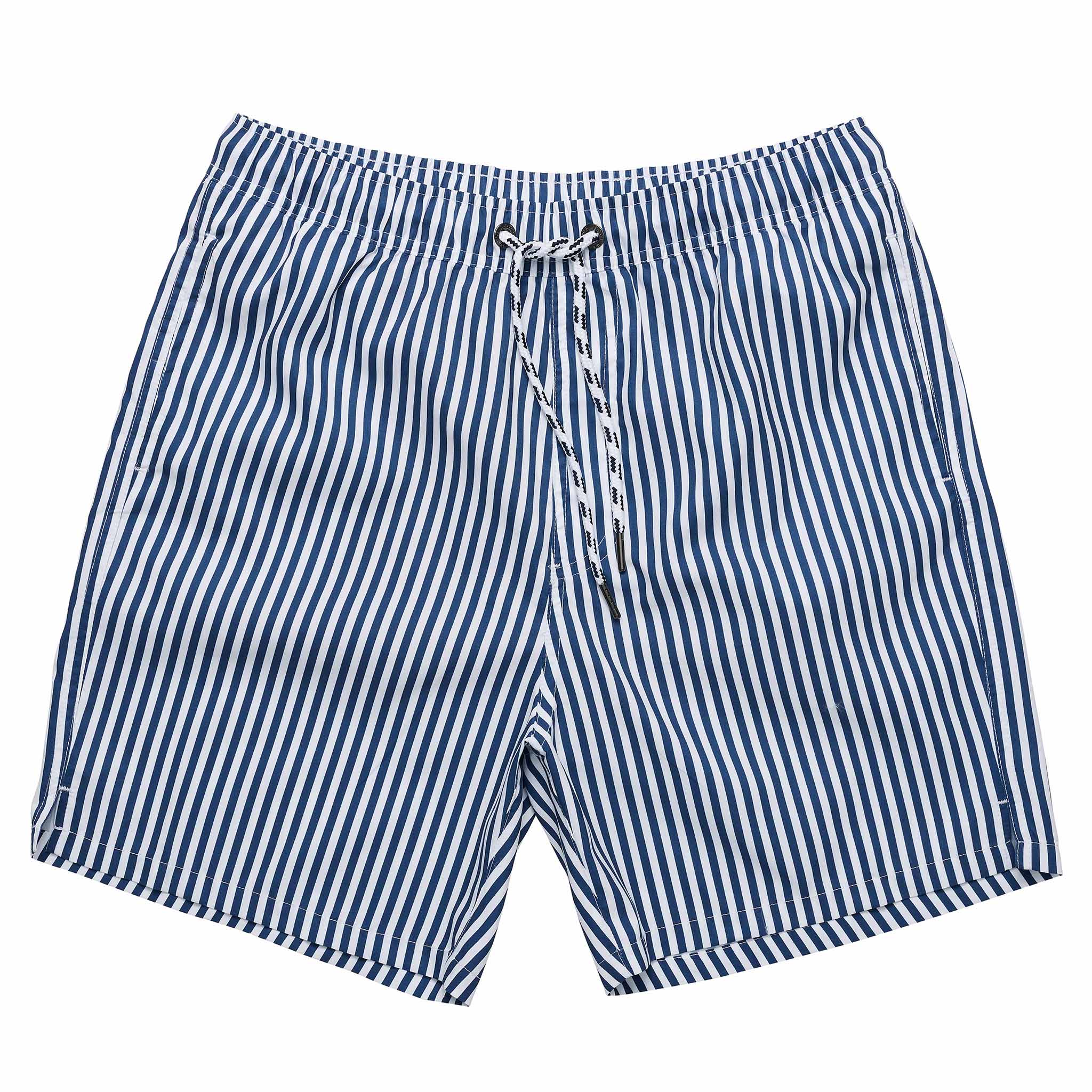 Denim Stripe Comfort Lined Swim Short Mens