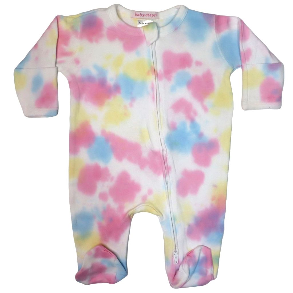 Baby Tie Dye Zipper Footie - Mackenzie