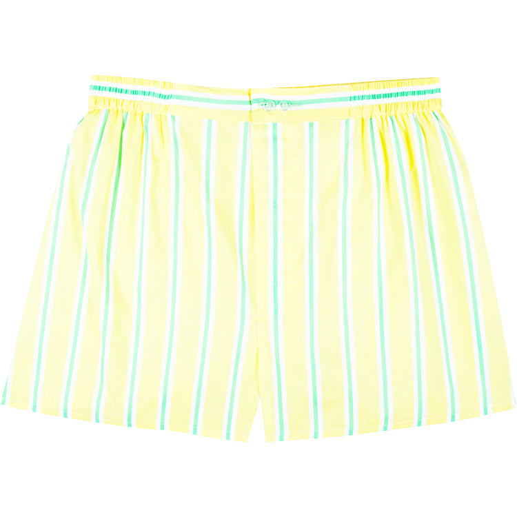 Men's Andy Cohen Yellow + Green Stripe Boxer Shorts