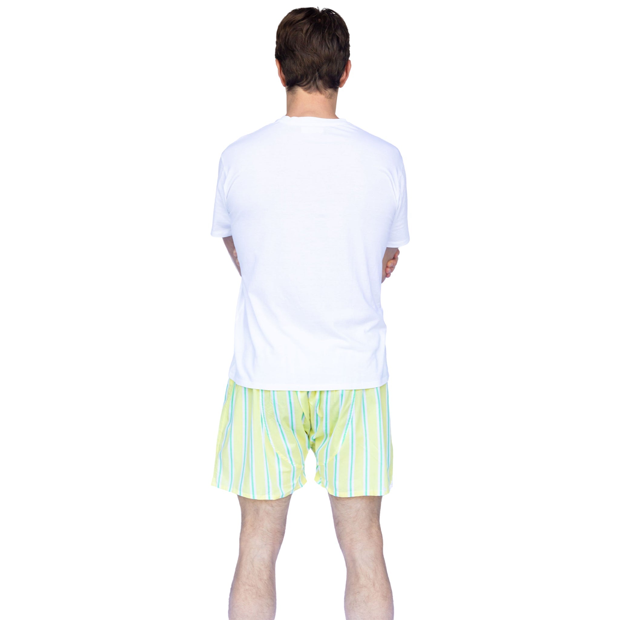 Men's Andy Cohen Yellow + Green Stripe Boxer Shorts