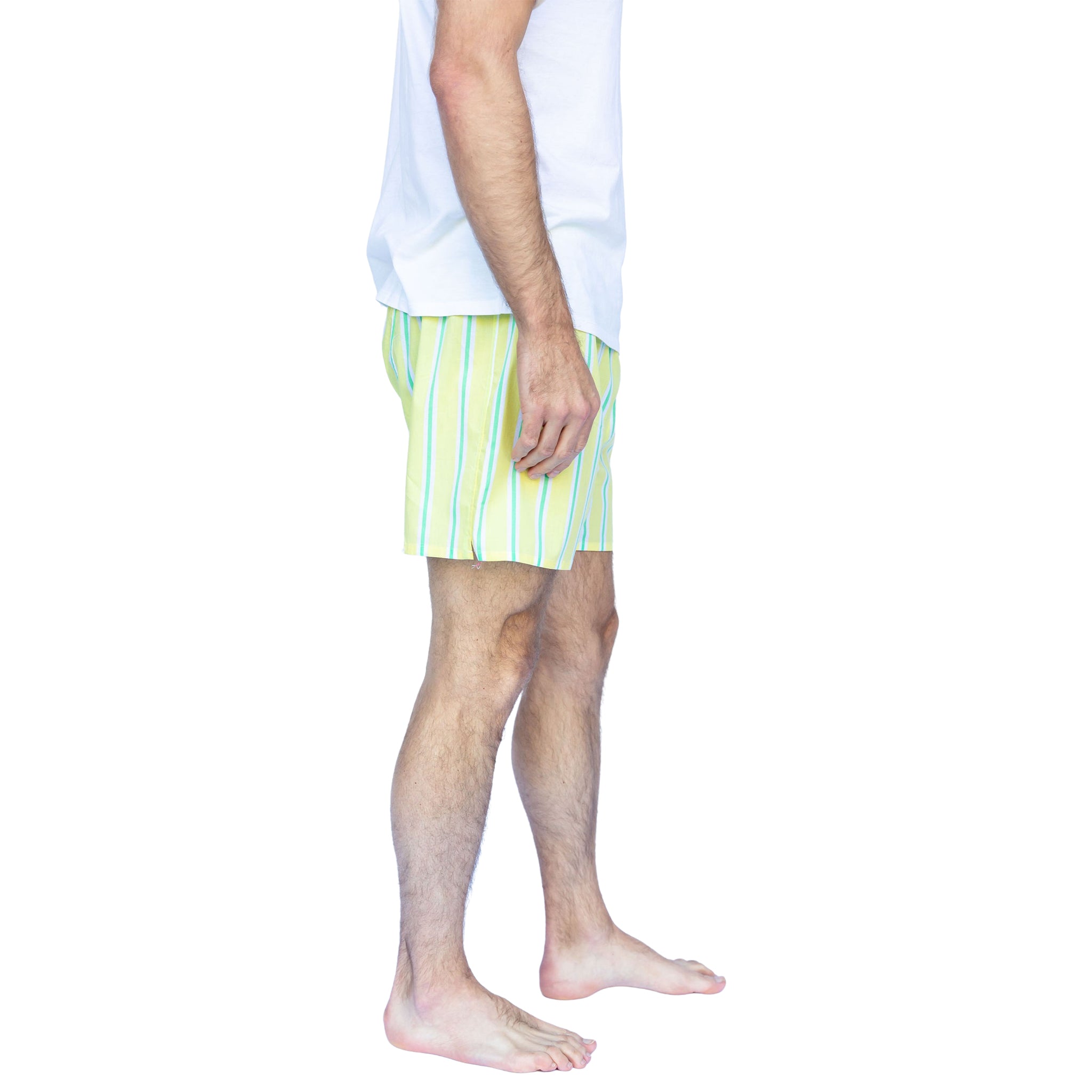 Men's Andy Cohen Yellow + Green Stripe Boxer Shorts