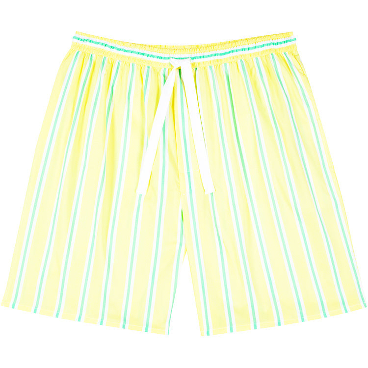 Men's Andy Cohen Yellow + Green Stripe Sleep Shorts