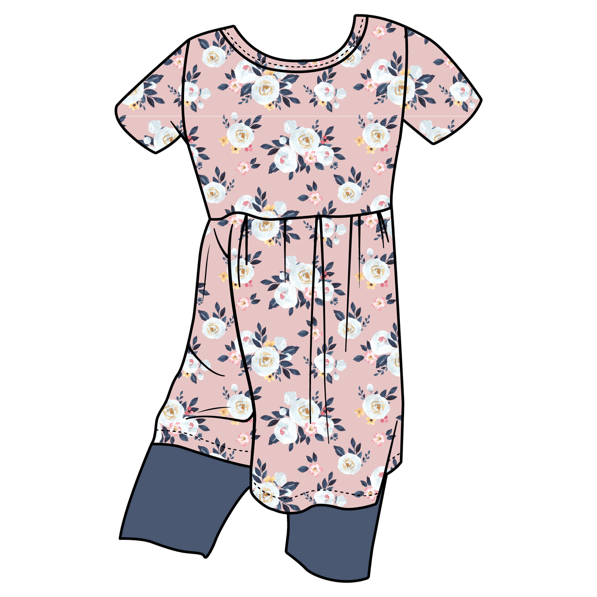 Maggie Floral Bamboo Short Sleeve Tunic + Legging Set