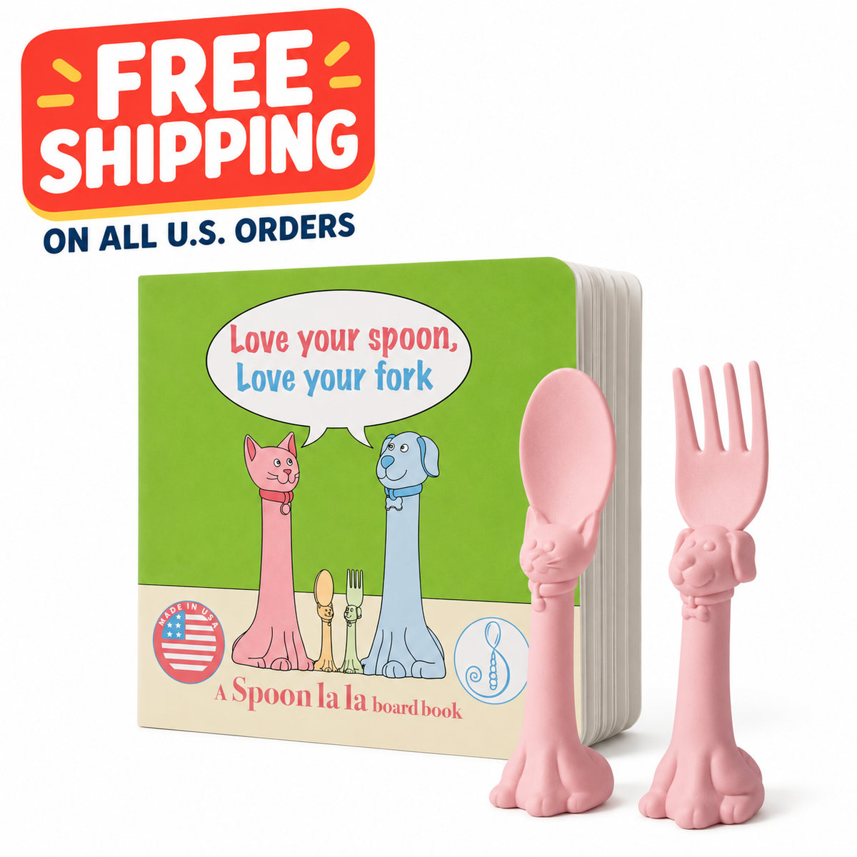 Spoon La La Utensils + Board Book