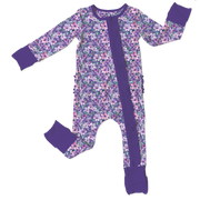 Marlee Purple Bamboo Ruffle Convertible Footie (pre-order)