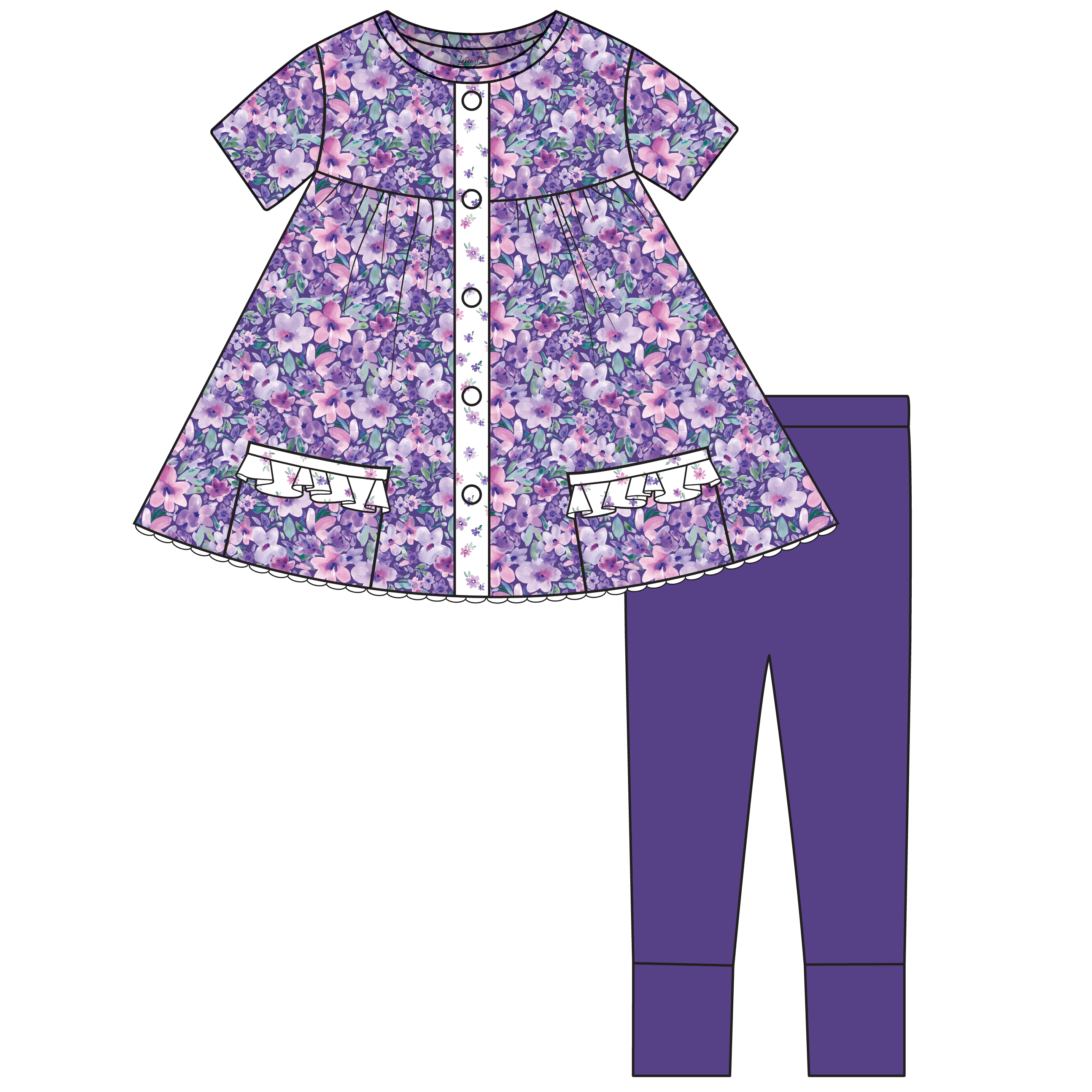 Marlee Short Sleeve Tunic + Legging Set (pre-order)