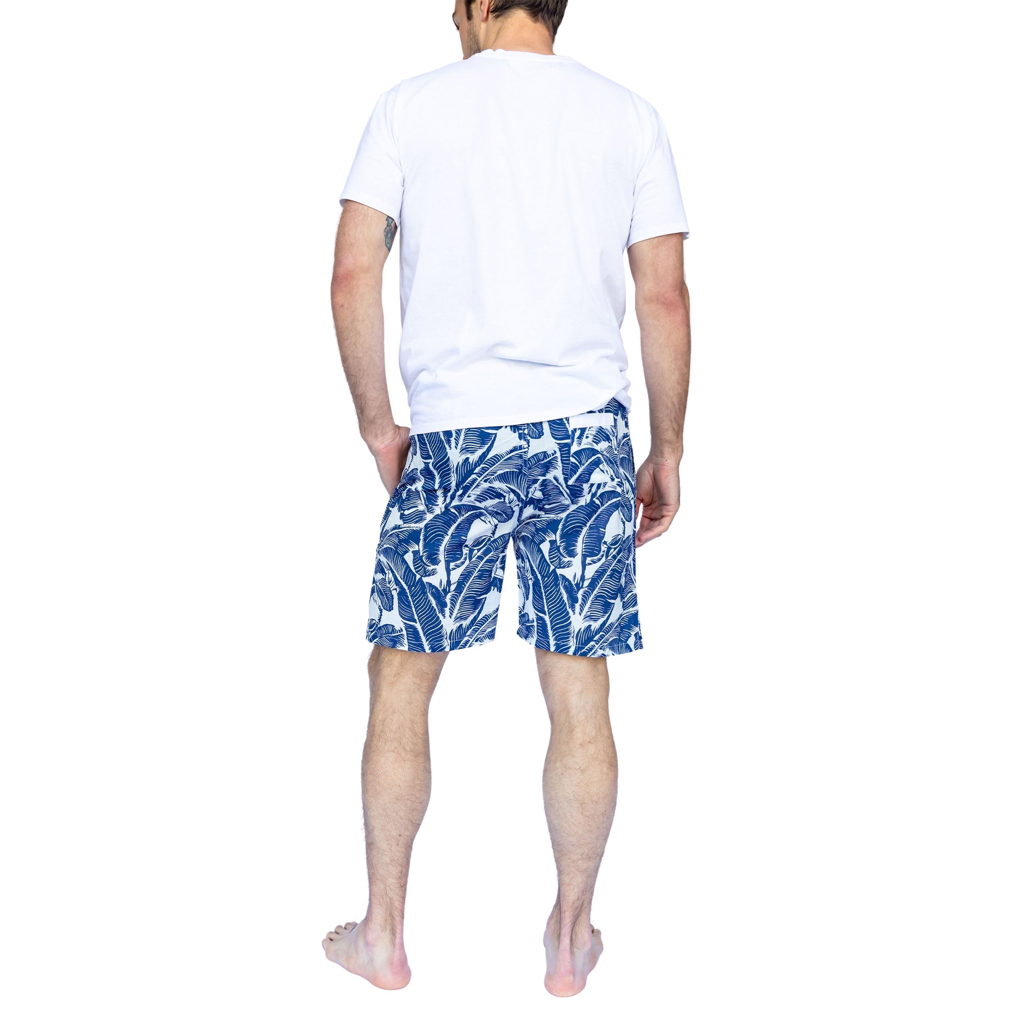 Men's Blue Martinique® Banana Leaf Sleep Shorts