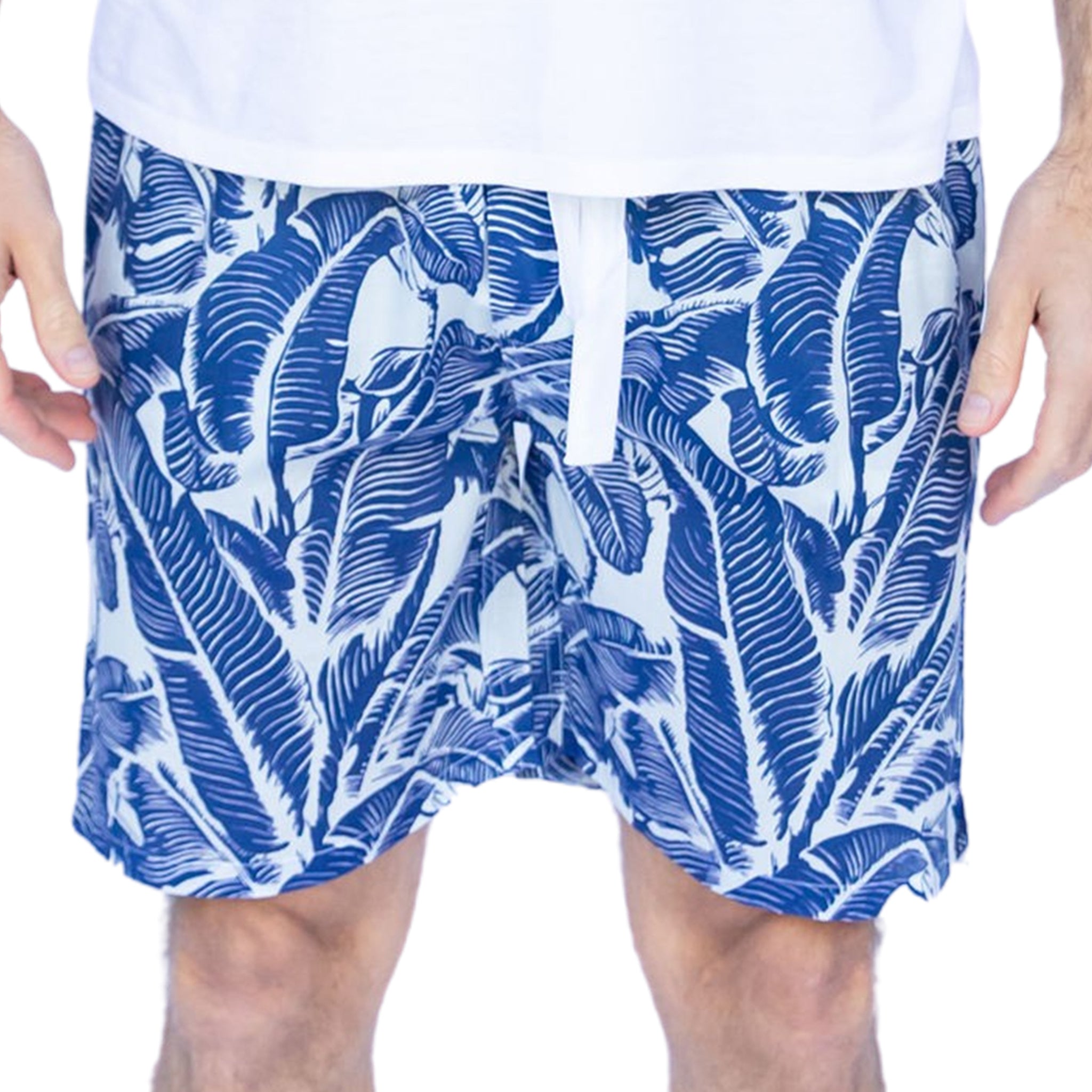 Men's Blue Martinique® Banana Leaf Sleep Shorts