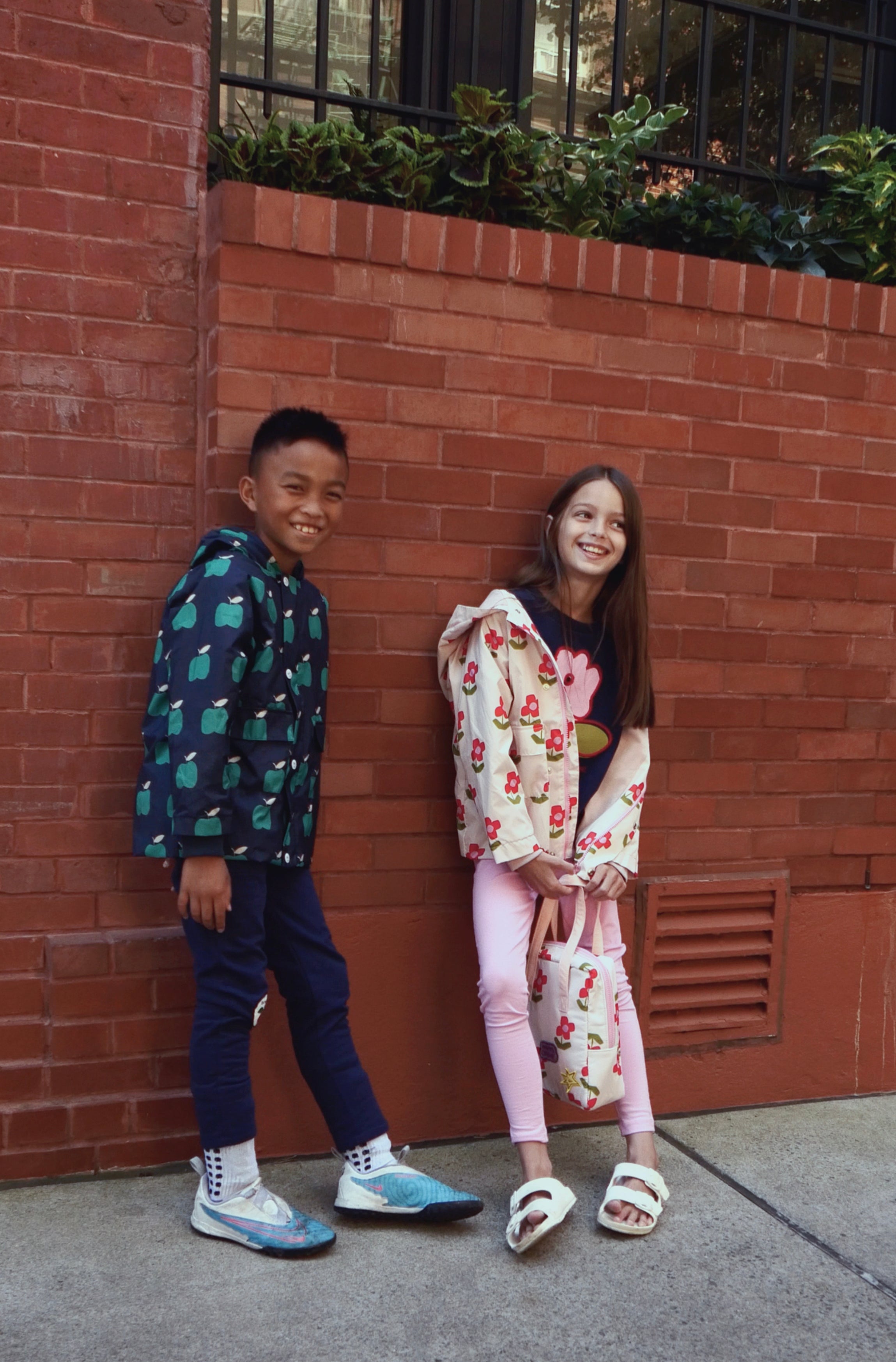Recycled Fabric Apple Kid Raincoat