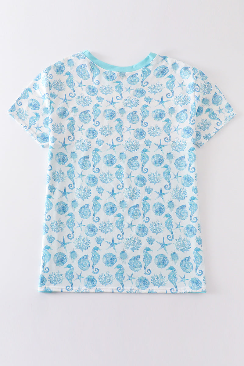 Marine Creature Print Men Top