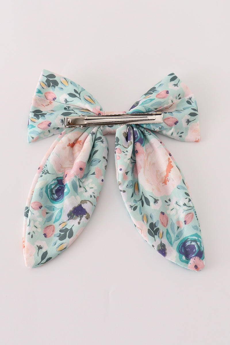 Green Garden Serenity Print Girl Sailor Bow
