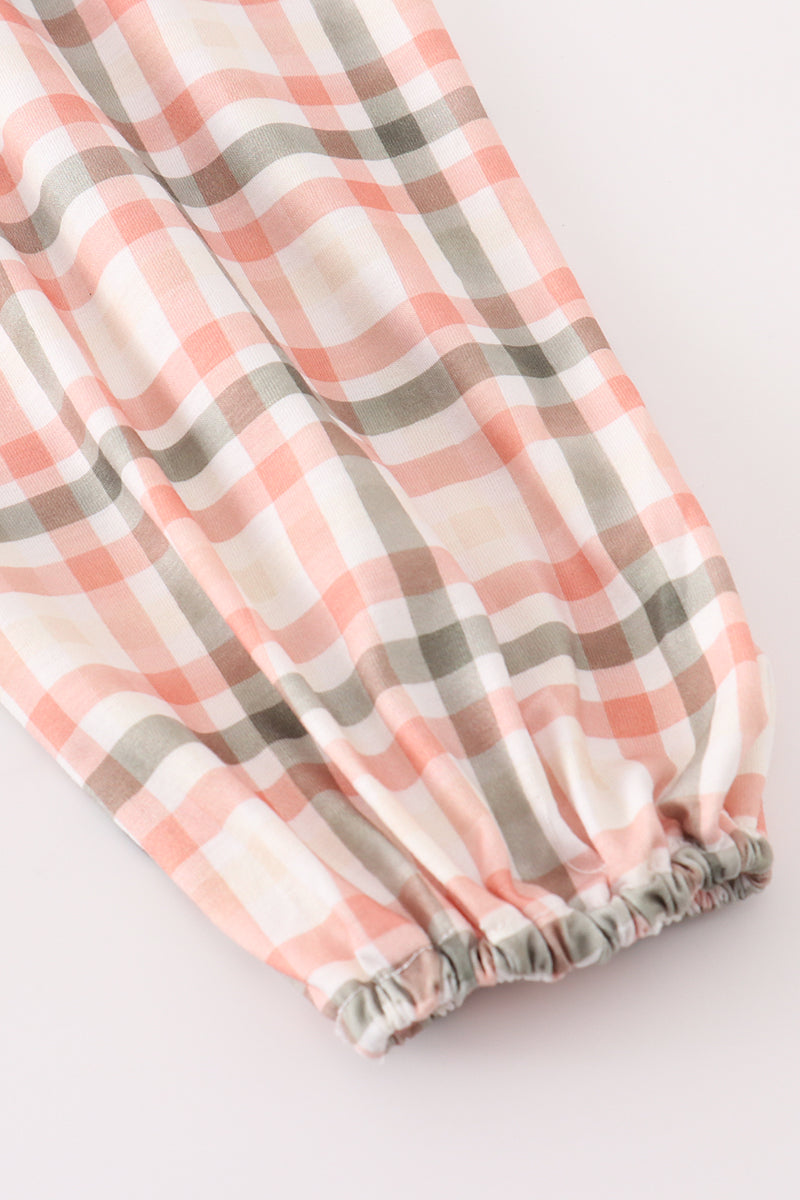 Green Watercolor Plaid Mom&me Dress