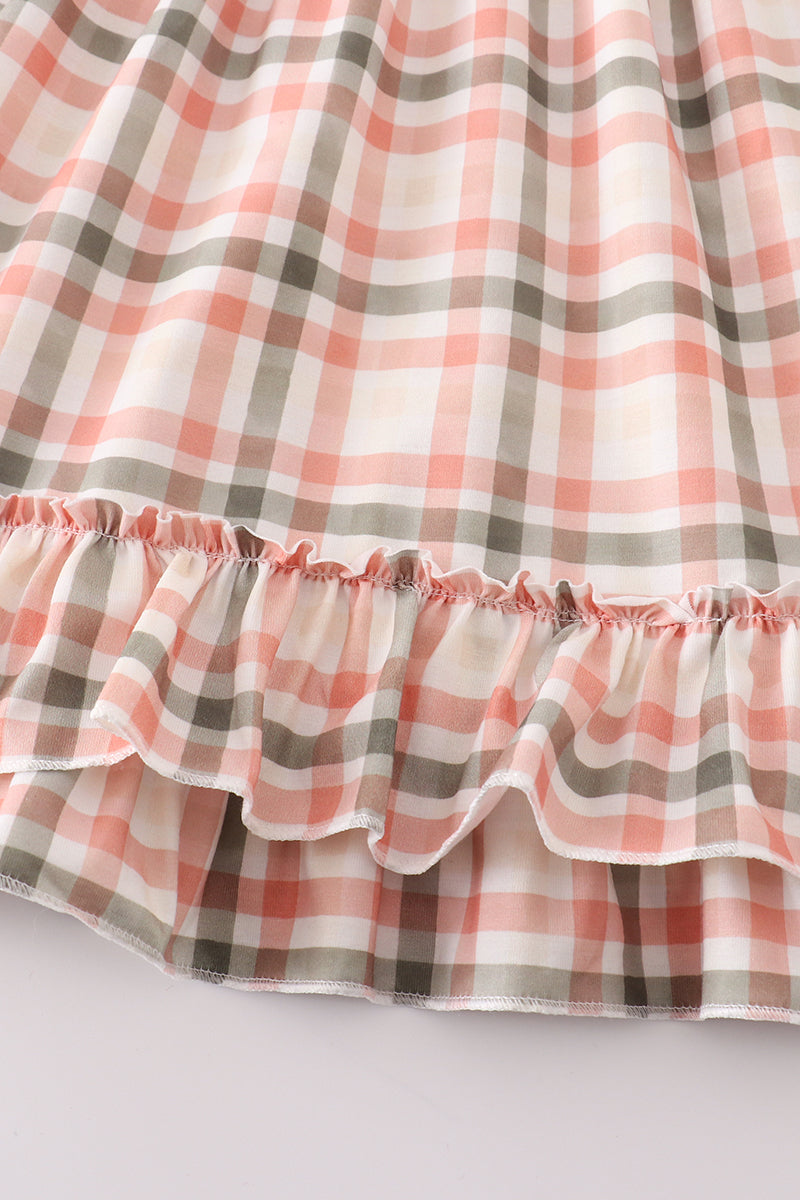 Green Watercolor Plaid Mom&me Dress