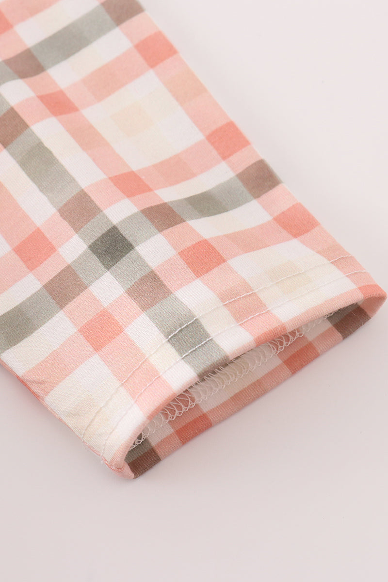 Green Watercolor Plaid Mom&me Dress