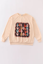 Thanksgiving Gobble Print Women Top