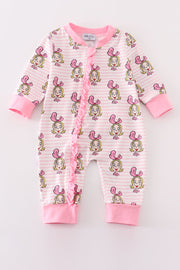 Pink Stripe Cindy Lou Who Print Zipper Girl Romepr