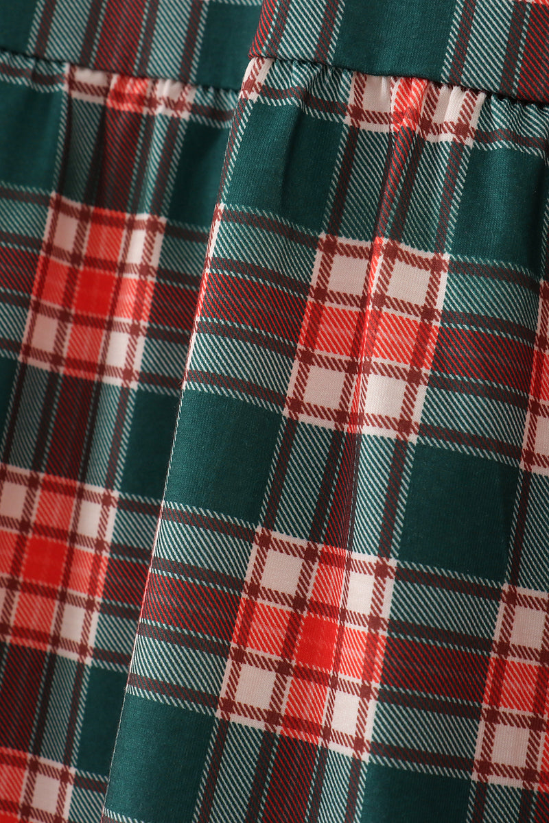 Forest Merry Christmas Plaid Mom&me Dress