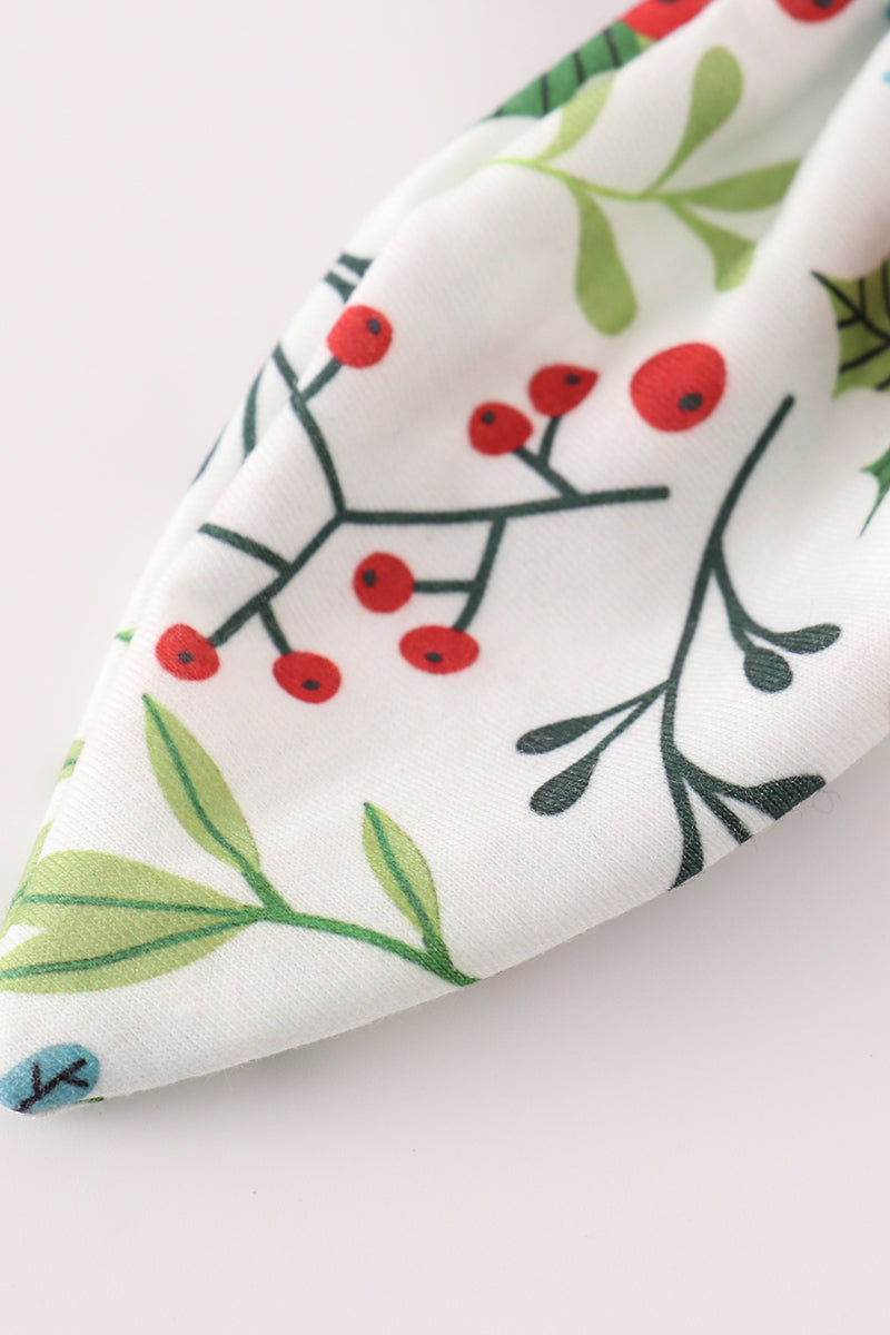 Christmas Print Girl Hair Sailor Bow