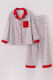 Blue Christmas Santa Claus Men Pajamas Set