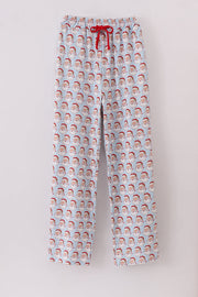 Blue Christmas Santa Claus Men Pajamas Pants