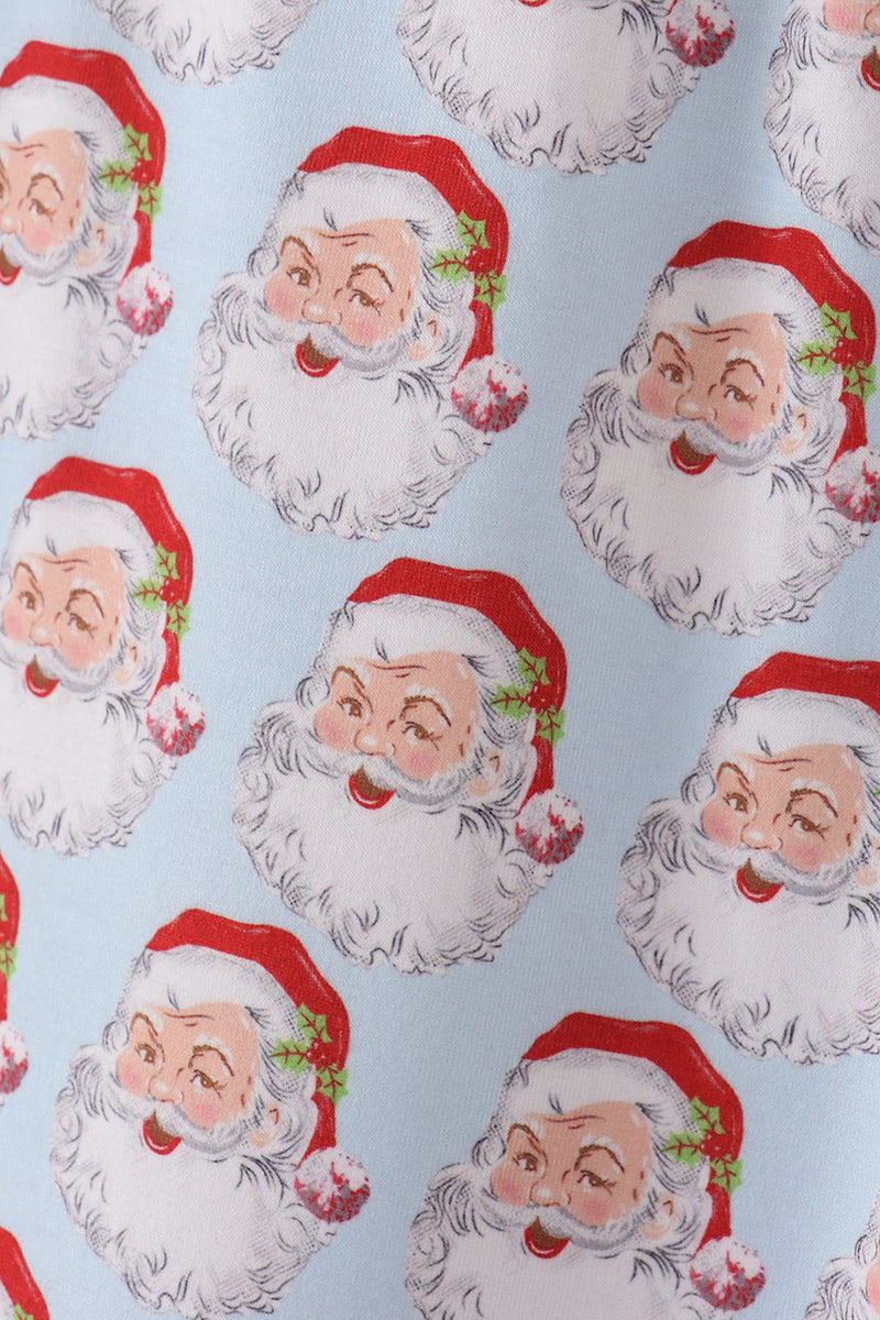 Blue Christmas Santa Claus Men Pajamas Pants