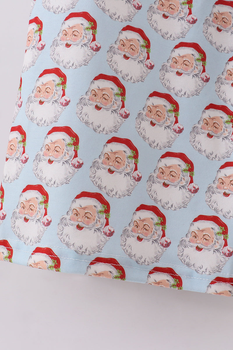 Blue Christmas Santa Claus Men Pajamas Pants