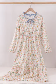 Nutcracker Print Tiered Mom Dress