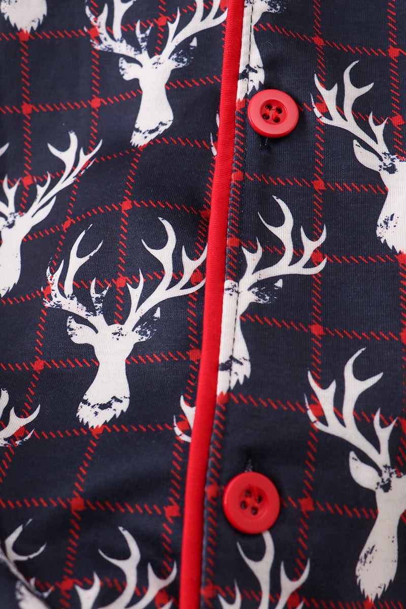 Navy Deer Print Mom Gown