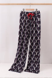 Navy Deer Print Mom Pajamas Pants
