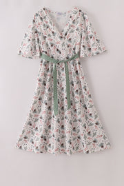 Sage Bow Tie Mom Dress