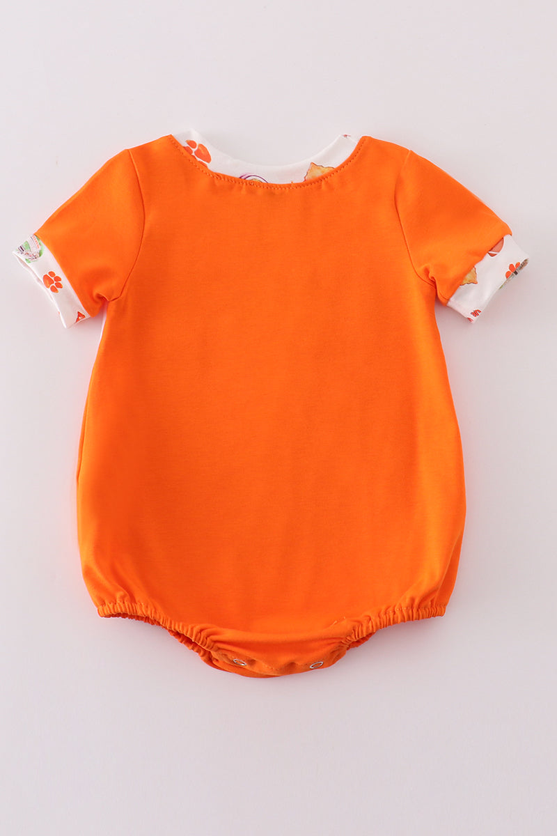 Orange Clemson Embroidery Boy Bubble