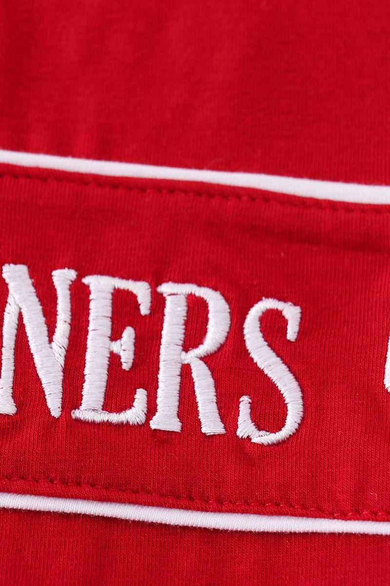 Red Sooners Embroidery Boy Set