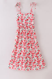 Pink Floral Print Mom Dress