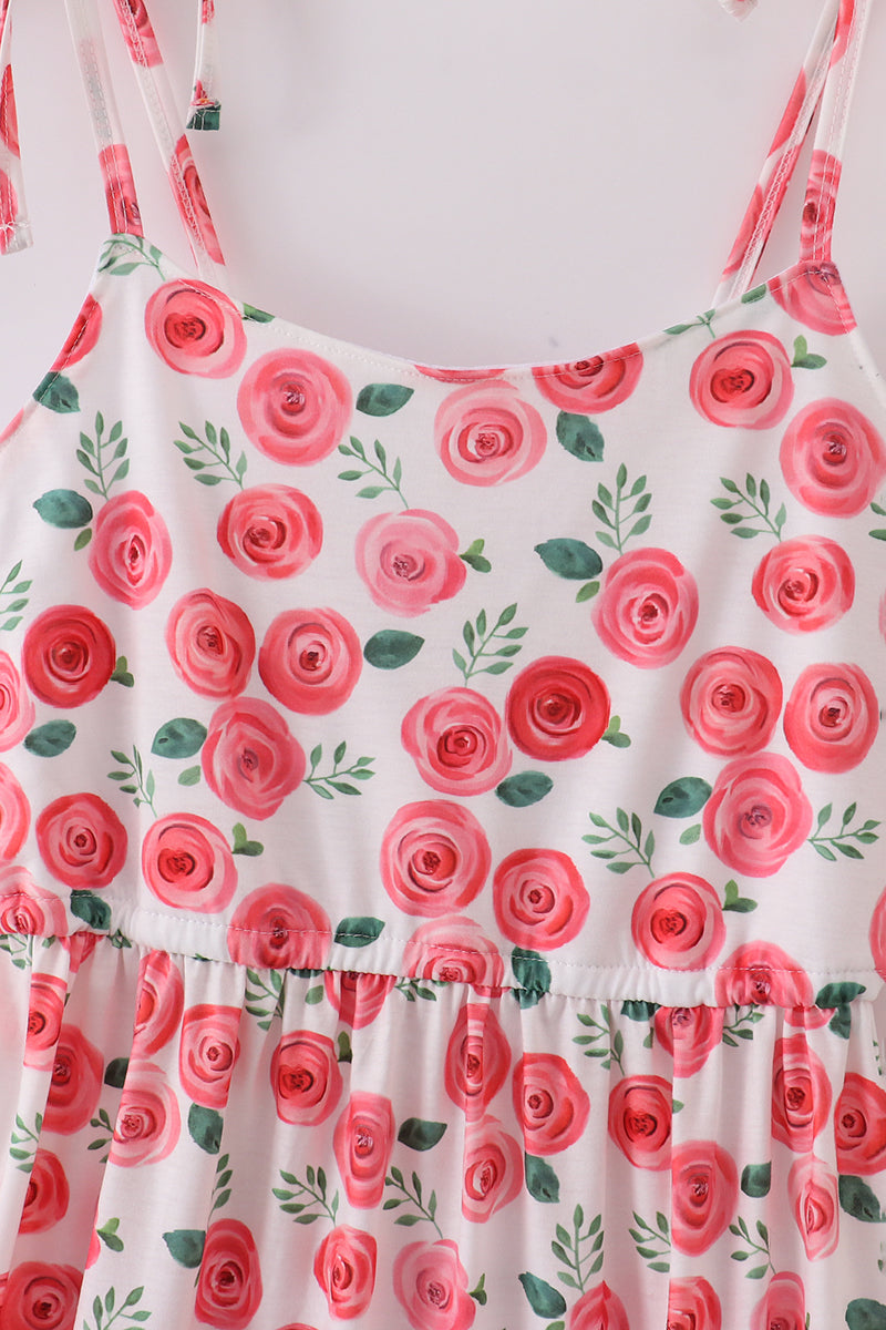 Pink Floral Print Mom Dress