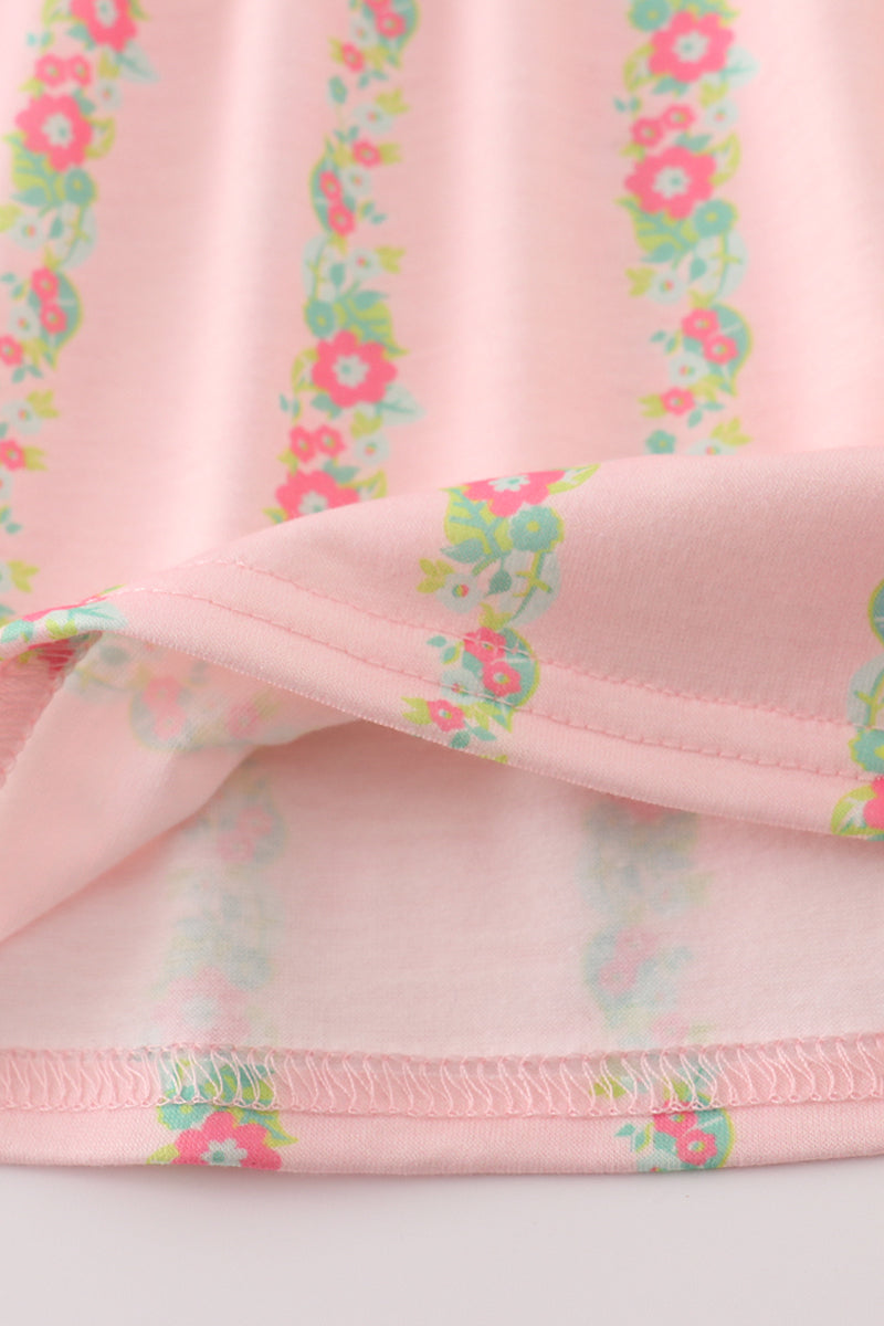 Pink Floral Smocked Mom&me Dress