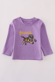 Purple Gold Lsu Geaux Tiger Sequin Top