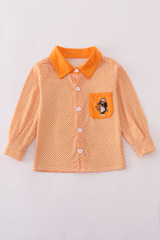 Orange Tennessee Go Vols Applique Button Down Shirt