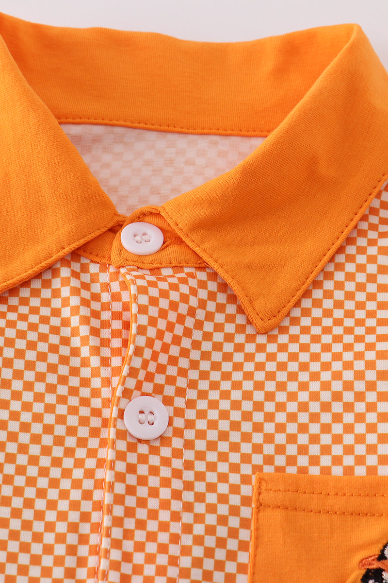 Orange Tennessee Go Vols Applique Button Down Shirt