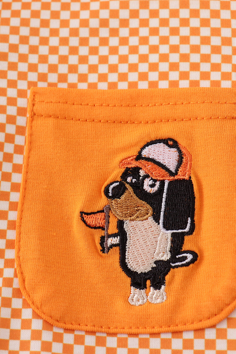 Orange Tennessee Go Vols Applique Button Down Shirt