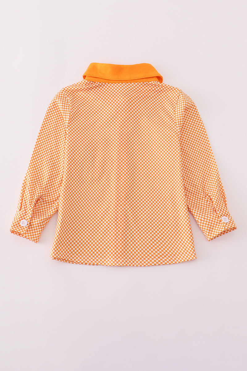 Orange Tennessee Go Vols Applique Button Down Shirt