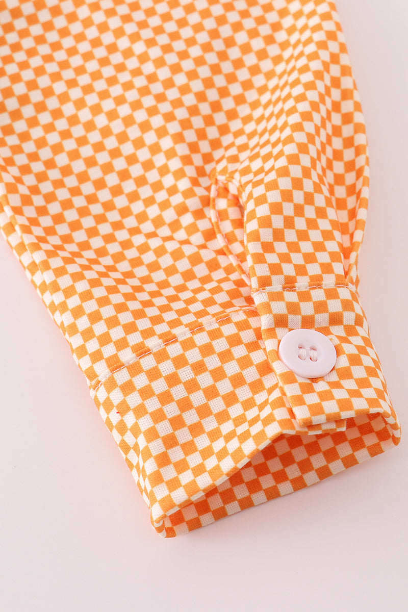 Orange Tennessee Go Vols Applique Button Down Shirt