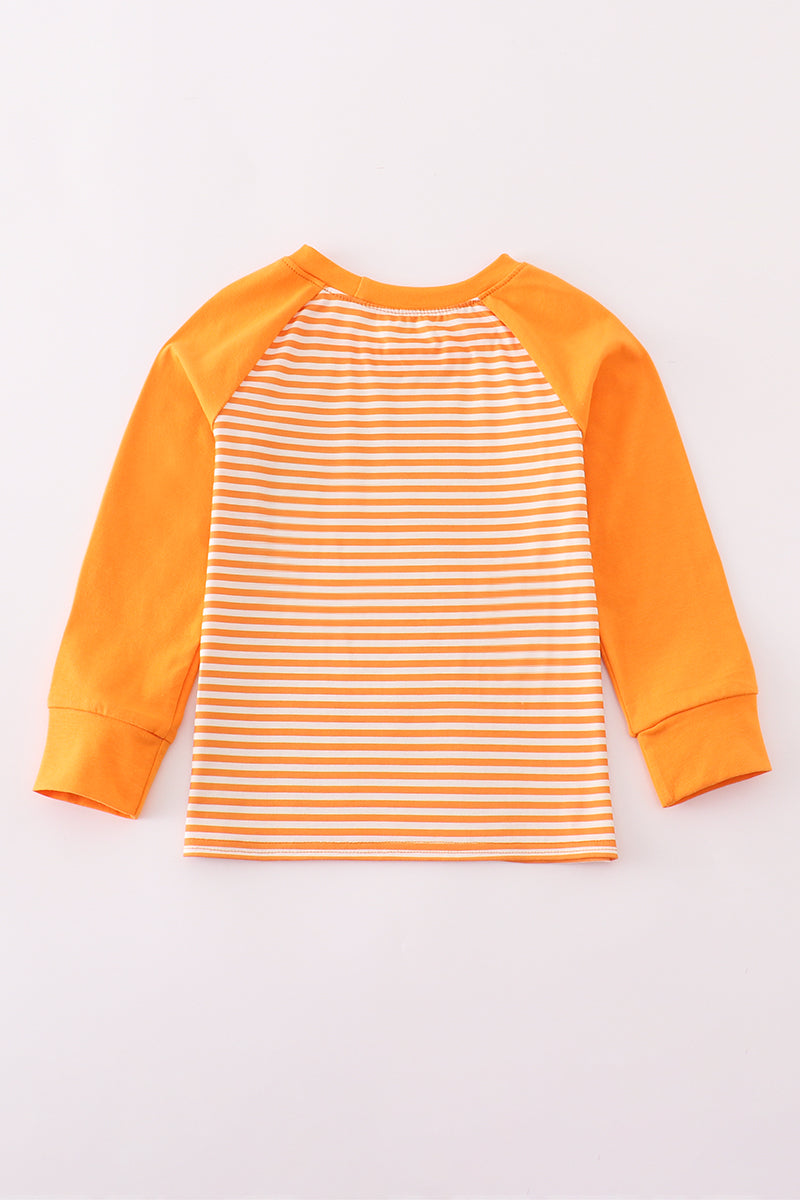 Orange Tennessee Go Vols Applique Stripe Top