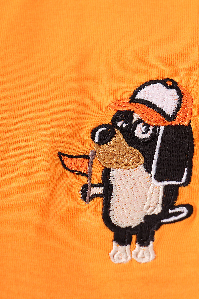Orange Tennessee Go Vols Embroidery Top