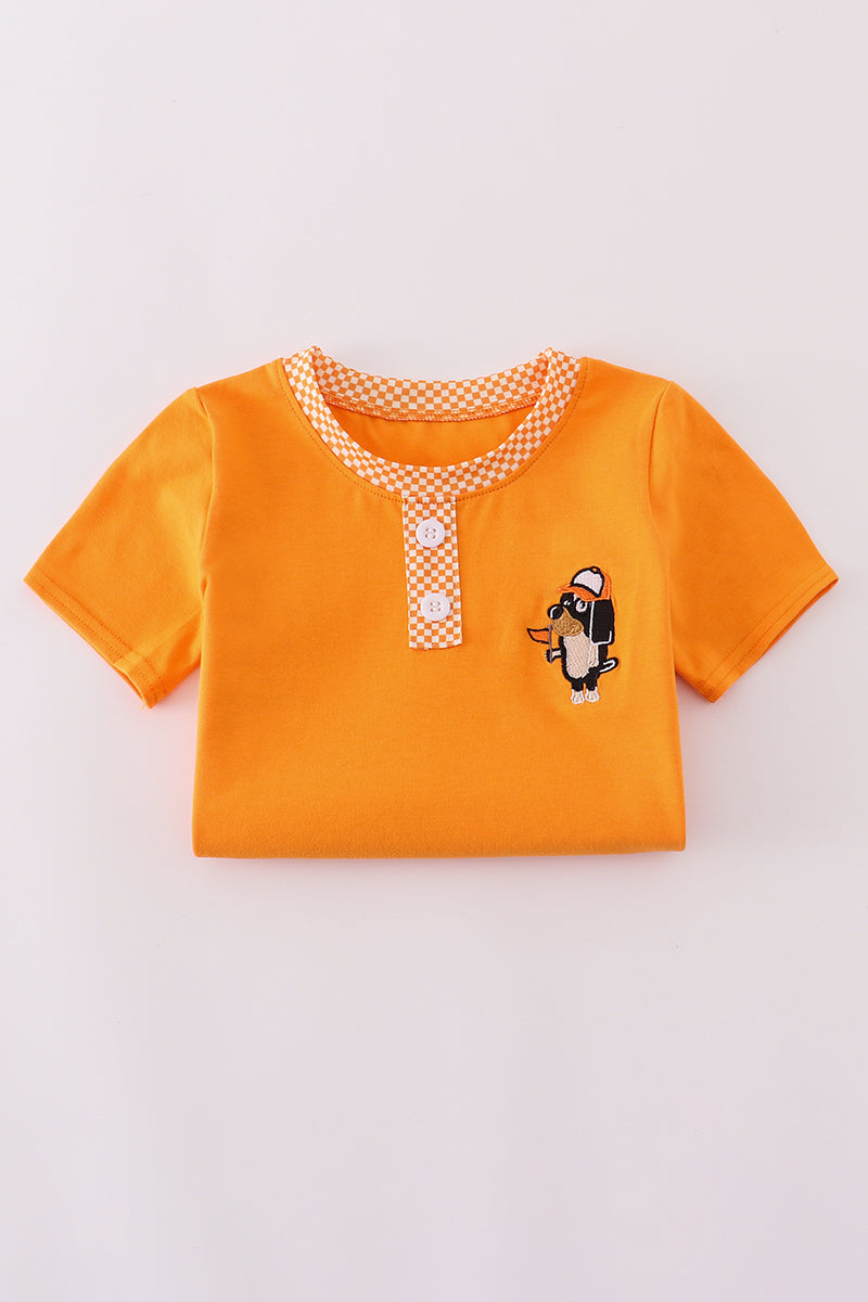 Orange Tennessee Go Vols Embroidery Top
