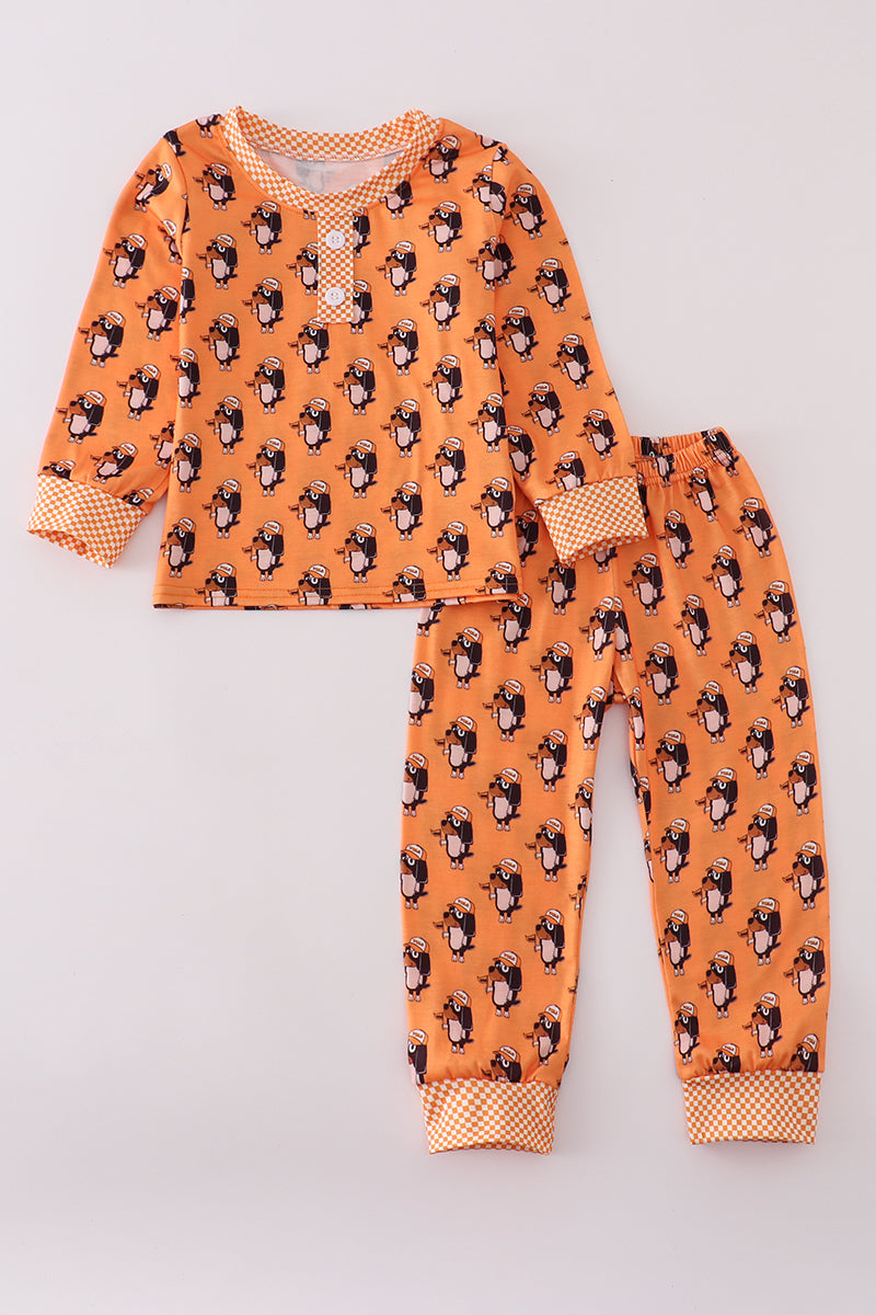 Orange Tennessee Go Vols Print Pajamas Pants Set