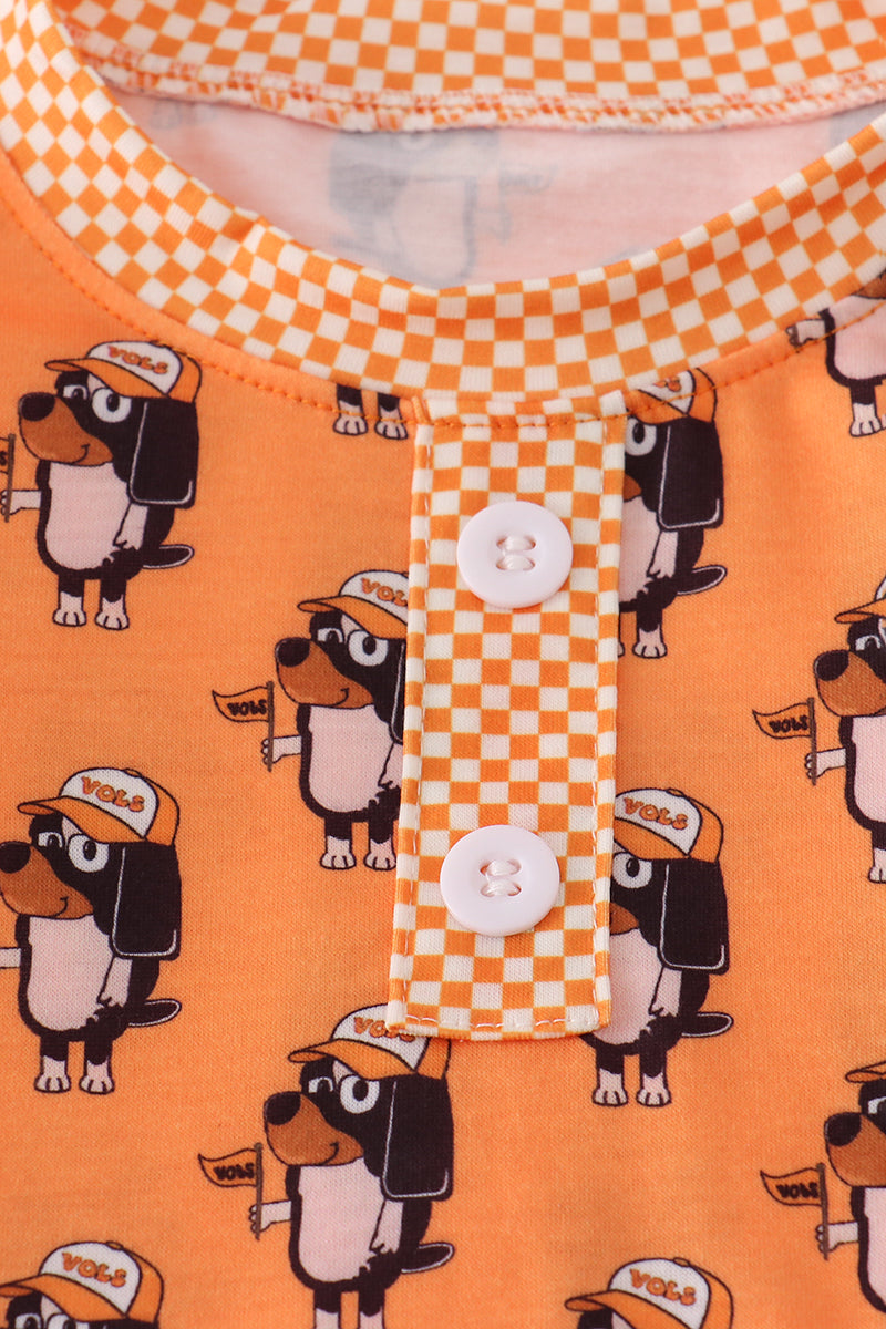 Orange Tennessee Go Vols Print Pajamas Pants Set
