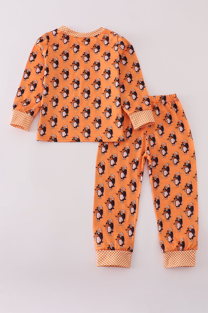 Orange Tennessee Go Vols Print Pajamas Pants Set